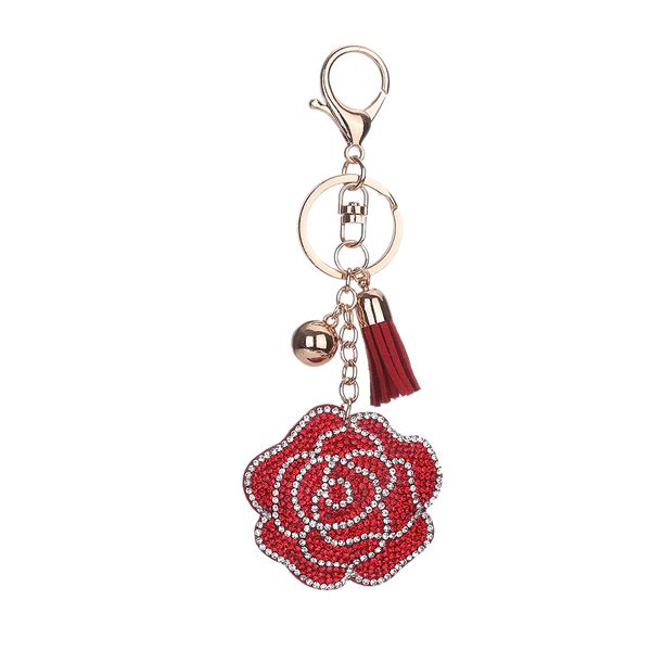 crystal flower rose shaped pendant keychain rhinestone floral key chain car key buckle keyring red, Silver
crystal flower rose shaped pendant keychain rhinestone floral key chain car key buckle keyring red, Silver