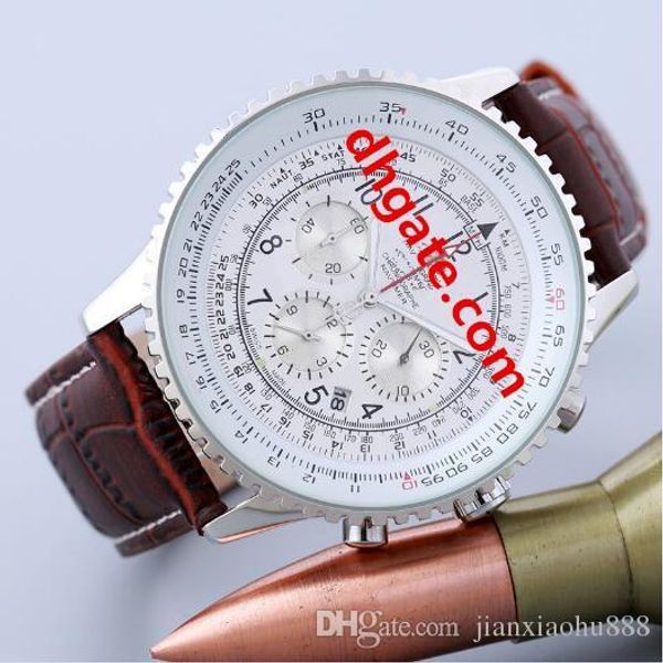 switzerland cosc brand men's large rotating dial military aviation flight satch leather multifunction watch, Slivery;brown
switzerland cosc brand men's large rotating dial military aviation flight satch leather multifunction watch, Slivery;brown