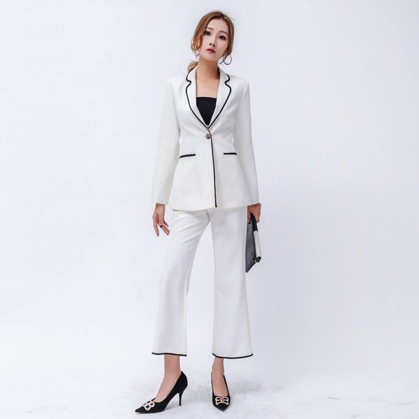 2020 autumn new han edition suit workplace white-collar workers classic black and white two-piece fashion, White;black
2020 autumn new han edition suit workplace white-collar workers classic black and white two-piece fashion, White;black