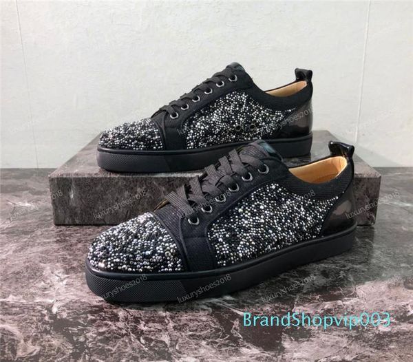men designer sneakers low cut spikes flats shoes red bottom for men women leather sneakers party designer shoes chaussures, Black
men designer sneakers low cut spikes flats shoes red bottom for men women leather sneakers party designer shoes chaussures, Black