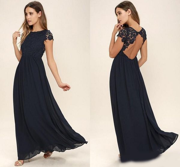 2020 western country style dark navy chiffon bridesmaid dresses long backless short sleeves lace beachuest bridesmaids gowns cheap, White;pink
2020 western country style dark navy chiffon bridesmaid dresses long backless short sleeves lace beachuest bridesmaids gowns cheap, White;pink