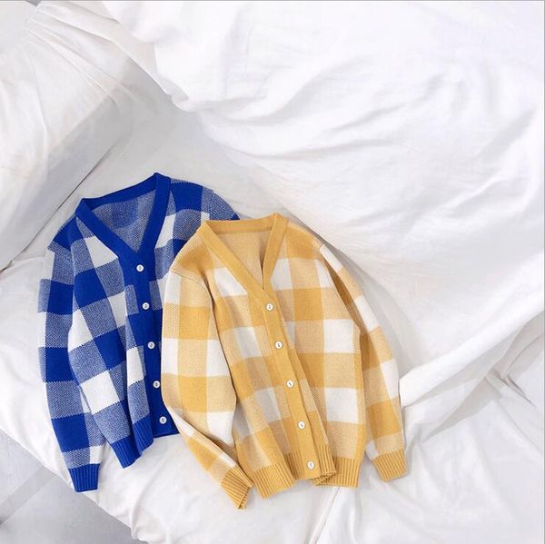 2019 new wholesale girls boys knitted plaid sweater autumn winter cotton fashion kids cardigan 1-6t hu435, Blue
2019 new wholesale girls boys knitted plaid sweater autumn winter cotton fashion kids cardigan 1-6t hu435, Blue