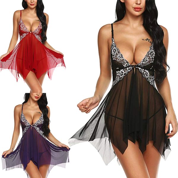 1pc lingerie&g-stringlace sleepwear nightwear set lingerie babydoll lingerie mesh design romantic occasions gift for women, Red;black
1pc lingerie&g-stringlace sleepwear nightwear set lingerie babydoll lingerie mesh design romantic occasions gift for women, Red;black