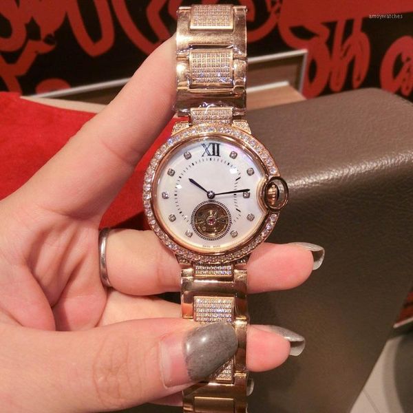 women watch automatic movement 36mm 316l stainless steel band women crystal waterproof wristwatches, Slivery;brown
women watch automatic movement 36mm 316l stainless steel band women crystal waterproof wristwatches, Slivery;brown