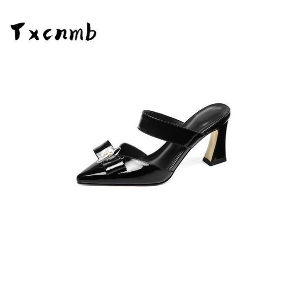 5cm heel women slippers pointed toe high heel party shoes slip on mules spring outdoor slides, Black
5cm heel women slippers pointed toe high heel party shoes slip on mules spring outdoor slides, Black