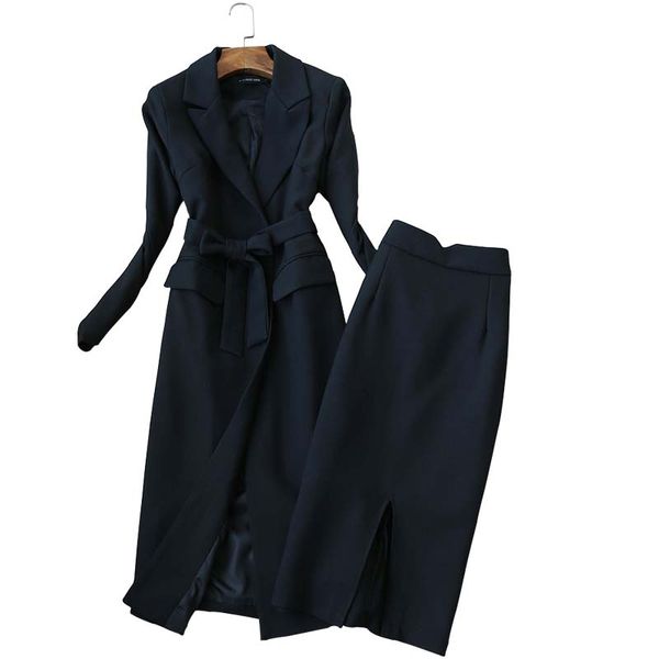 2019 high-end boutique fashion suit autumn new slim long-sleeved long suit collar windbreaker high waist skirt ladies two-piece, White
2019 high-end boutique fashion suit autumn new slim long-sleeved long suit collar windbreaker high waist skirt ladies two-piece, White