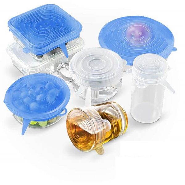 6 pcs/set silicone stretch lids reusable fresh keeping sealed covers silicone seal vacuum stretch lids kitchen storage tool 
6 pcs/set silicone stretch lids reusable fresh keeping sealed covers silicone seal vacuum stretch lids kitchen storage tool