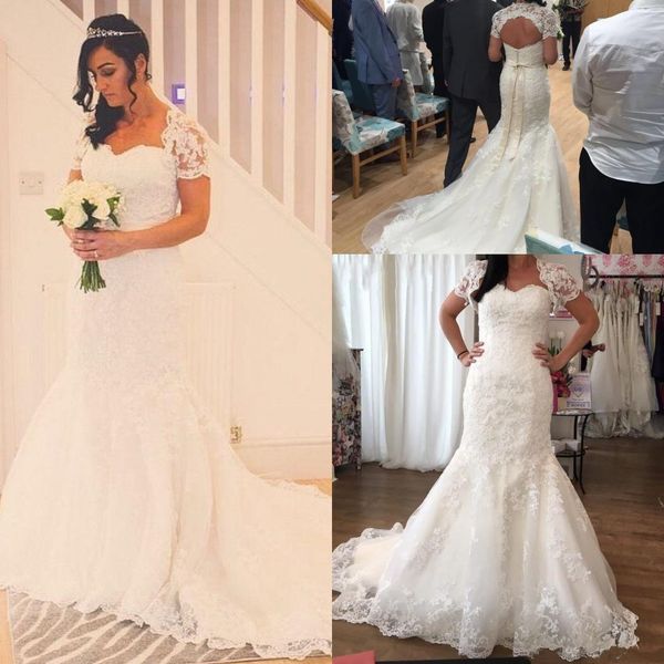 vintage lace mermaid wedding dresses with jacket bolero 2020 sweetheart appliques country boho bridal gowns long plus size vestidos, White
vintage lace mermaid wedding dresses with jacket bolero 2020 sweetheart appliques country boho bridal gowns long plus size vestidos, White