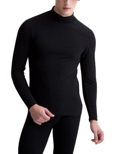 zacoo men's 2pcs mock neck solid warm thick brushed thermal underwear set, Gray