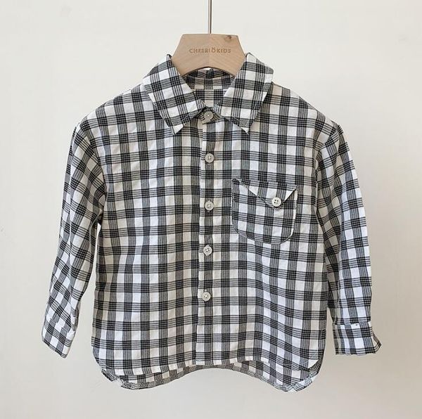 2020 new style girls boys plaid shirt spring cotton fashion baby blouse kids clothes 1-7 years, White;black
2020 new style girls boys plaid shirt spring cotton fashion baby blouse kids clothes 1-7 years, White;black