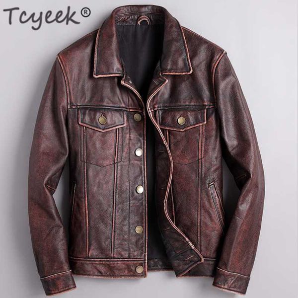 tcyeek streetwear motorcycle real leather jacket men fashion 2019 korean casual cow genuine leather coat casual fit clothes 1806, Black
tcyeek streetwear motorcycle real leather jacket men fashion 2019 korean casual cow genuine leather coat casual fit clothes 1806, Black