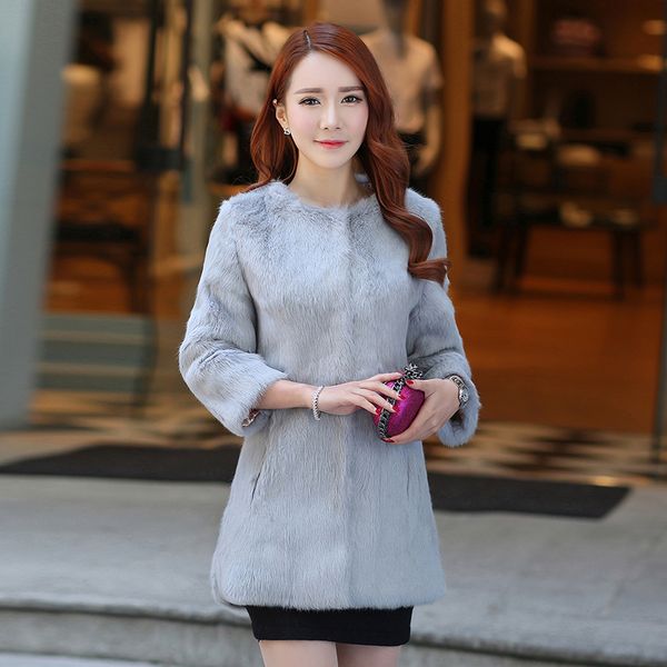 large size s - 6xl real fur coat women o neck 3 quarter sleeve medium-long women winter coat 2017 autumn ing, Black
large size s - 6xl real fur coat women o neck 3 quarter sleeve medium-long women winter coat 2017 autumn ing, Black