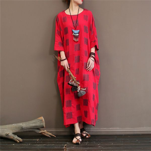 bat sleeve women robe red o-neck spring summer new plus size women cloths vintage cotton linen robes loose robe gown
bat sleeve women robe red o-neck spring summer new plus size women cloths vintage cotton linen robes loose robe gown
