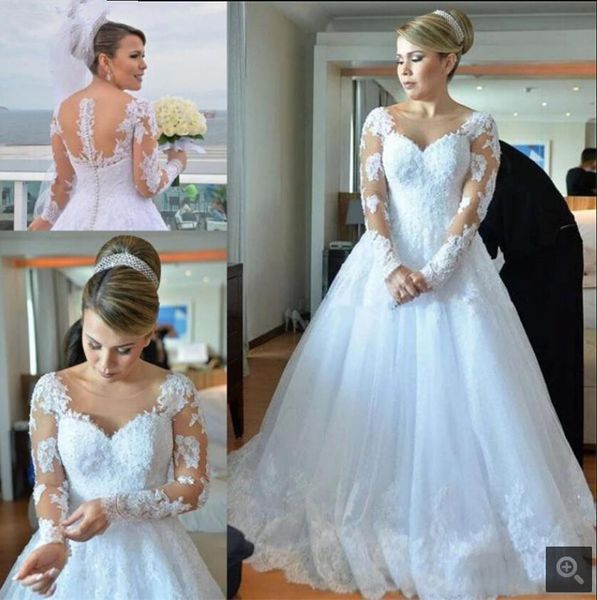 2019 white lace appliques ball gown weding dresses long sleeve beaded sequins soop neckline wedding gowns selling
2019 white lace appliques ball gown weding dresses long sleeve beaded sequins soop neckline wedding gowns selling