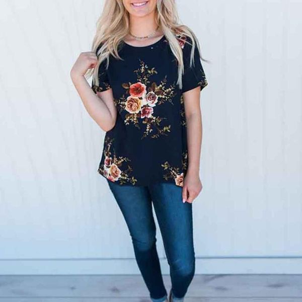 new arrival women ladies casual floral printing t-shirt short sleeve t-shirt 40#, White
new arrival women ladies casual floral printing t-shirt short sleeve t-shirt 40#, White