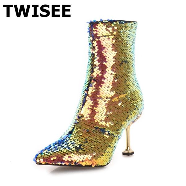 mid calf boots pumps new style zip zapatos mujer fashion point toe thin high heels 8.5 cm woman party shoes bling, Black
mid calf boots pumps new style zip zapatos mujer fashion point toe thin high heels 8.5 cm woman party shoes bling, Black