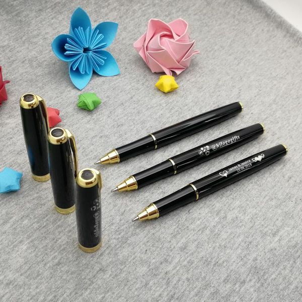 100set Personalized Wedding Gift Favors Nice Writing Gel Pen Customized With Your Text On Pen Body Or Cap
