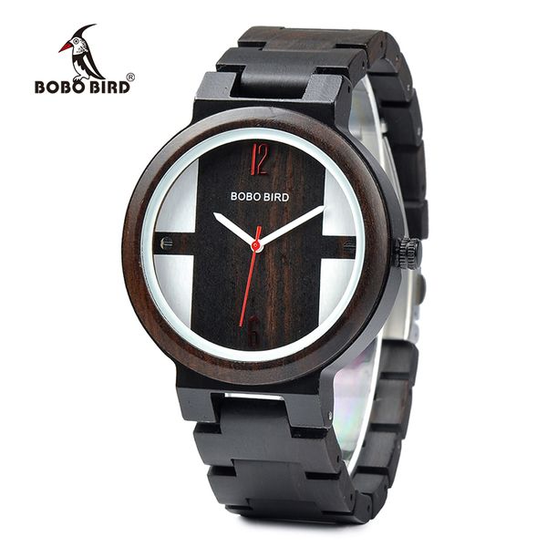 bobo bird men watch ebony wood quartz movement wristwatch relogio masculino for father's day j-q19, Slivery;brown
bobo bird men watch ebony wood quartz movement wristwatch relogio masculino for father's day j-q19, Slivery;brown