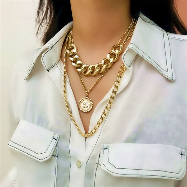 punk miami cuban choker necklace exaggerated thick chain european&america fashion queen pendant necklace women jewelry, Silver
punk miami cuban choker necklace exaggerated thick chain european&america fashion queen pendant necklace women jewelry, Silver