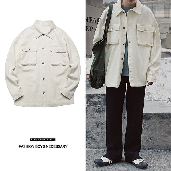 2019 spring and autumn new cotton loose single-breasted solid color tooling jacket male tide white black / yellow m-2xl, Black;brown
2019 spring and autumn new cotton loose single-breasted solid color tooling jacket male tide white black / yellow m-2xl, Black;brown