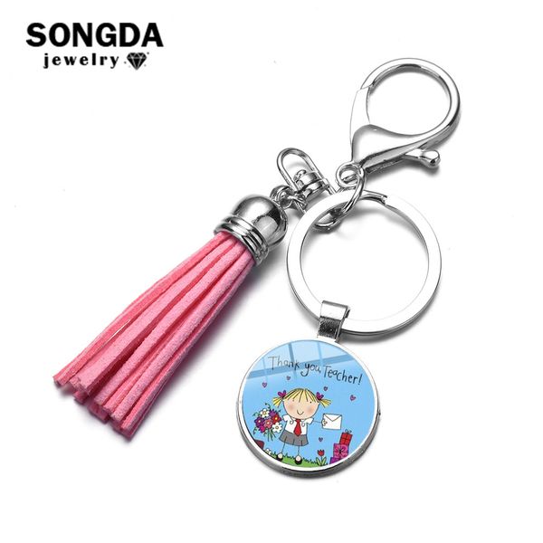 songda 2019 thank you teacher tassel keychain art p glass cabochon car key chain ring teachers day gift quote jewelry, Silver
songda 2019 thank you teacher tassel keychain art p glass cabochon car key chain ring teachers day gift quote jewelry, Silver