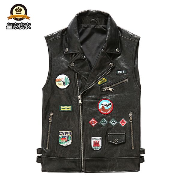 factory 2018 new men motorcycle cow leather vest fashion multi labeling rock cowhide vest riding biker jackets, Black
factory 2018 new men motorcycle cow leather vest fashion multi labeling rock cowhide vest riding biker jackets, Black