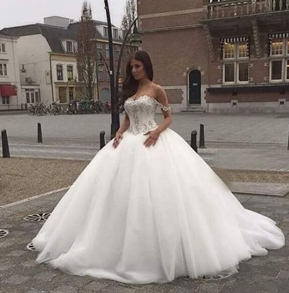 elegant tulle long beaded wedding dresses plus size floor length ball gown lace up muslim white bridal gowns custom made
elegant tulle long beaded wedding dresses plus size floor length ball gown lace up muslim white bridal gowns custom made