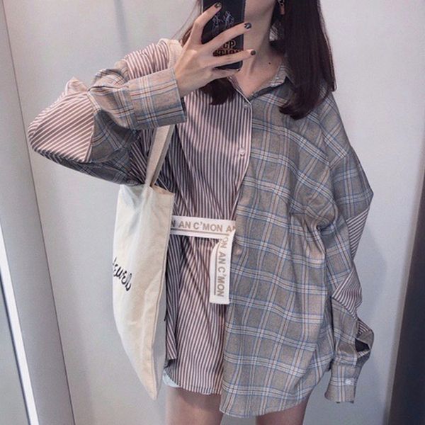 blouse woman womens clothing 2019 new summer fashion tide plaid patchwork turn down collar long sleeve loose casual woman shirt sc085, White
blouse woman womens clothing 2019 new summer fashion tide plaid patchwork turn down collar long sleeve loose casual woman shirt sc085, White