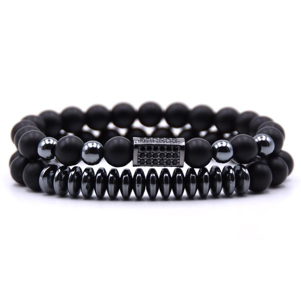 2pcs/set couple jewelry 8mm matte beads bracelet men cz long square charms bracelets for women jewelry pulseira, Black
2pcs/set couple jewelry 8mm matte beads bracelet men cz long square charms bracelets for women jewelry pulseira, Black