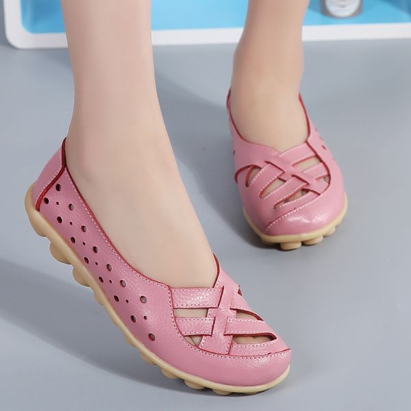 ballet flats 2019 women genuine leather shoes women soft bottom hollow out shoes slip on breathable flats, Black
ballet flats 2019 women genuine leather shoes women soft bottom hollow out shoes slip on breathable flats, Black