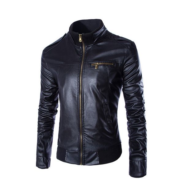 men pu leather jacket fashion motorcycle style male casual zipper coat western mens cowboy jackets outerwear, Black
men pu leather jacket fashion motorcycle style male casual zipper coat western mens cowboy jackets outerwear, Black
