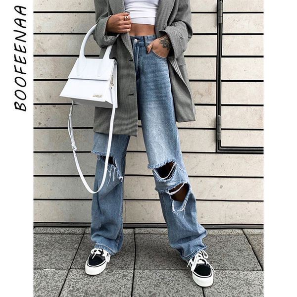 boofeenaa high waist hole ripped jeans woman street wear boyfriend jeans for women denim straight wide leg pants c67-ba08, Blue
boofeenaa high waist hole ripped jeans woman street wear boyfriend jeans for women denim straight wide leg pants c67-ba08, Blue