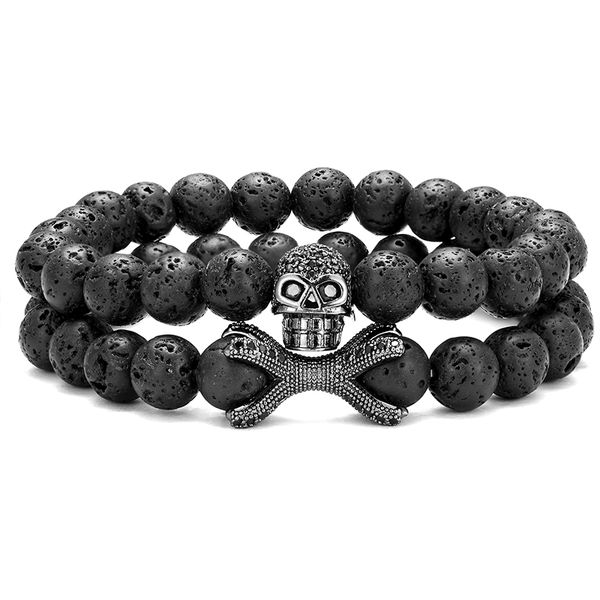 european and american micro-set cz skull natural stone bracelet elastic bracelet set energy stone chakra elastic jewelry gift, Black
european and american micro-set cz skull natural stone bracelet elastic bracelet set energy stone chakra elastic jewelry gift, Black