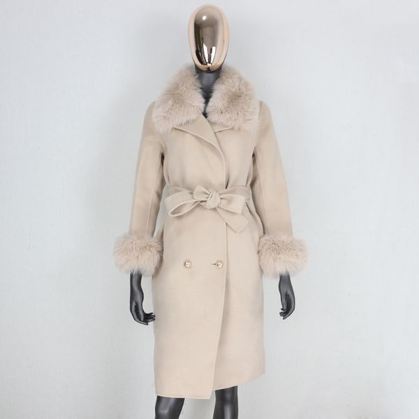 cxfs 2020 cashmere wool blends real fur coat double breasted winter jacket women natural fur collar and cuffs streetwear, Black
cxfs 2020 cashmere wool blends real fur coat double breasted winter jacket women natural fur collar and cuffs streetwear, Black
