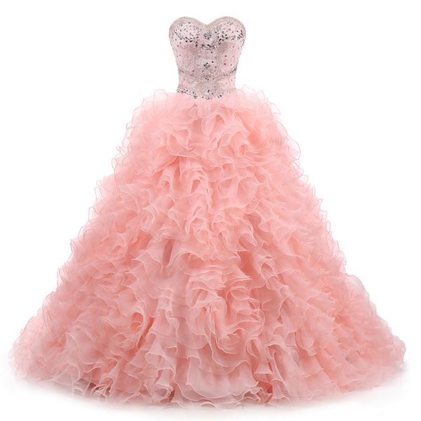 2019 new princess pink crystal ball gown quinceanera dresses organza plus size sweet 16 dresses debutante 15 year formal party dress bq200, Blue;red
2019 new princess pink crystal ball gown quinceanera dresses organza plus size sweet 16 dresses debutante 15 year formal party dress bq200, Blue;red