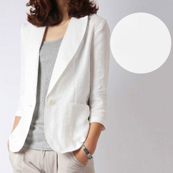 women's suits & blazers linen small suit jacket summer thin 2021 korean-style casual cotton and white blazer women jackets, White;black
women's suits & blazers linen small suit jacket summer thin 2021 korean-style casual cotton and white blazer women jackets, White;black