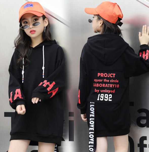 children's hoodies 2019 spring new girls long section sweater large children's clothing hooded shirt tide factory wholesale, Blue;black
children's hoodies 2019 spring new girls long section sweater large children's clothing hooded shirt tide factory wholesale, Blue;black
