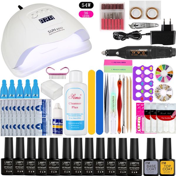 nail art kits 36w/48w/54w uv led lamp 12 colors gel manicure set choose polish base coat kitselectric handle tool
nail art kits 36w/48w/54w uv led lamp 12 colors gel manicure set choose polish base coat kitselectric handle tool