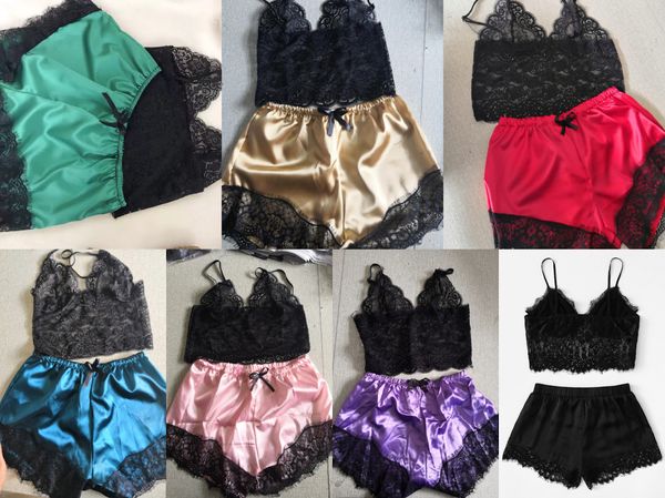 wholesale women summer shorts sets v-neck sleepwear black lace satin pajama women pajamas spaghetti strap lace pajama, Red;black
wholesale women summer shorts sets v-neck sleepwear black lace satin pajama women pajamas spaghetti strap lace pajama, Red;black
