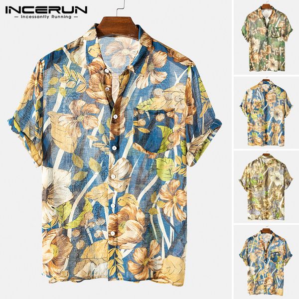men's casual shirts incerun man vintage floral blusas loose pockets shirt comfy men ethnic printed short sleeve lapel camisa s-3xl, White;black
men's casual shirts incerun man vintage floral blusas loose pockets shirt comfy men ethnic printed short sleeve lapel camisa s-3xl, White;black