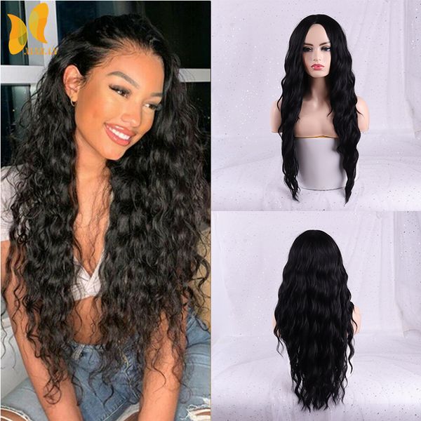 xinran long curly wig women natural body wavy hair cosplay wigs for women synthetic hair high temperature fiber pure color, Black
xinran long curly wig women natural body wavy hair cosplay wigs for women synthetic hair high temperature fiber pure color, Black