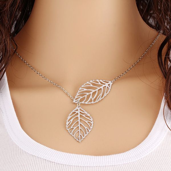 2019 new link chain collares collier designer women fashion simple two leaves choker necklace collar statement jewelry, Silver
2019 new link chain collares collier designer women fashion simple two leaves choker necklace collar statement jewelry, Silver