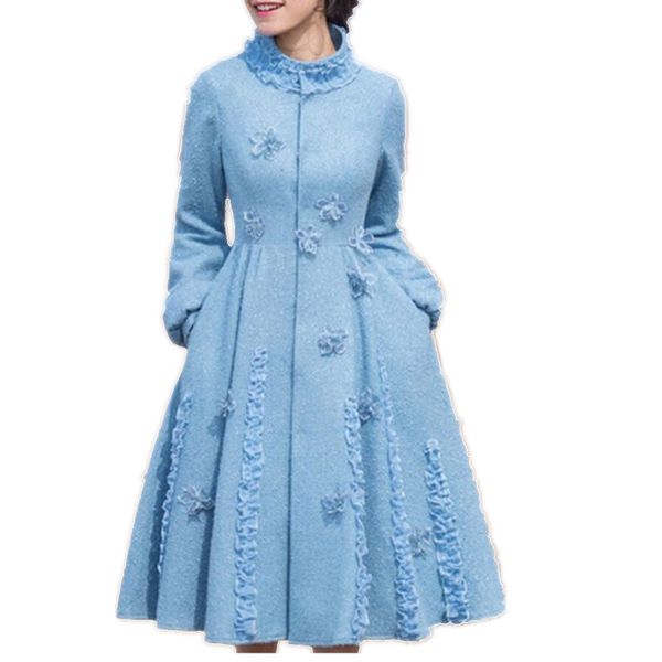 autumn winter vintage lantern sleeve woolen coat women stand collar slim ball gown skirt wool blends coat, Black
autumn winter vintage lantern sleeve woolen coat women stand collar slim ball gown skirt wool blends coat, Black