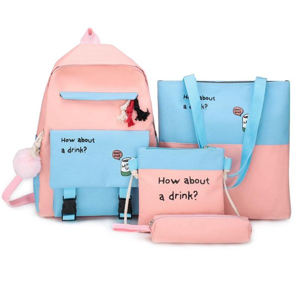 4pcs/set portable shoulder crossbody bag classic texture creative design chic canvas letters backpack student pen bags
4pcs/set portable shoulder crossbody bag classic texture creative design chic canvas letters backpack student pen bags