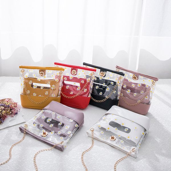 dropshipping chain girl bag 2020 summer pvc transparent jelly bag fashion wild pu printing combination crossbody shoulder
dropshipping chain girl bag 2020 summer pvc transparent jelly bag fashion wild pu printing combination crossbody shoulder