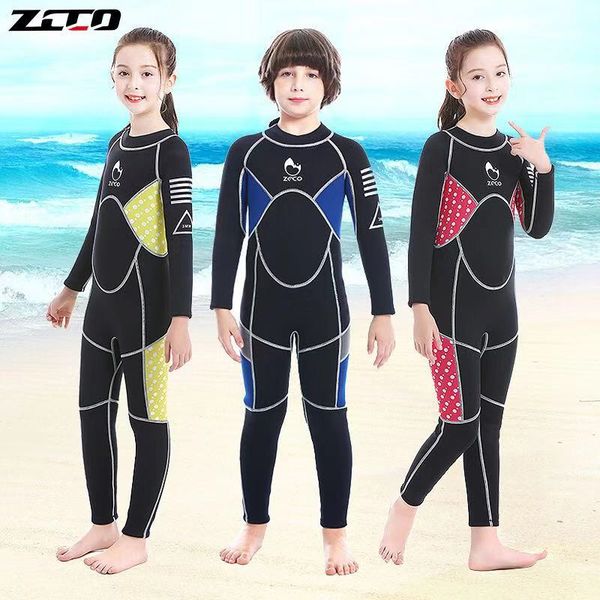 3mm neoprene boys thermal wetsuits full-body children anti-uv keep warm diving suits surf swimwear suit for kids