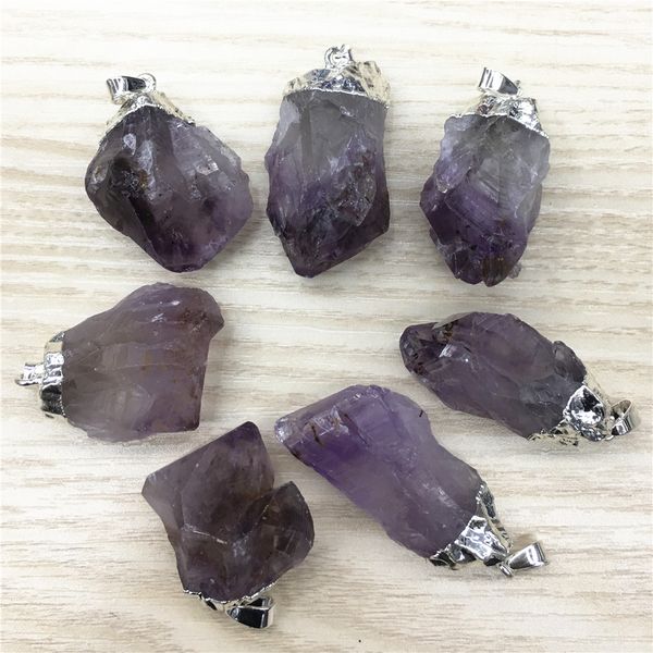 new fashion natural stone raw ore amethysts silvers pendant&necklace purple crystal gems stone pendants 6pcs for jewelry making, Silver
new fashion natural stone raw ore amethysts silvers pendant&necklace purple crystal gems stone pendants 6pcs for jewelry making, Silver