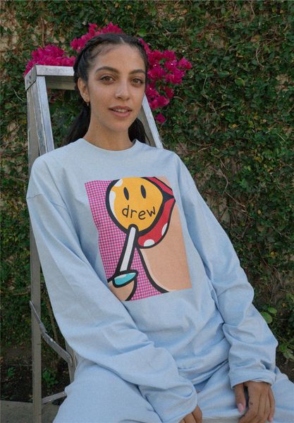 women's t-shirt street casual loose smile designer autumn spring long sleeve couple with the same paragraph, White
women's t-shirt street casual loose smile designer autumn spring long sleeve couple with the same paragraph, White