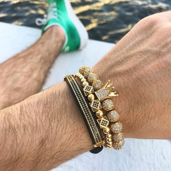 3pcs/set men bracelet jewelry crown charms popular jewelry crown pendants inlaid with zircon festival gifts for women bracelets j190707, Golden;silver
3pcs/set men bracelet jewelry crown charms popular jewelry crown pendants inlaid with zircon festival gifts for women bracelets j190707, Golden;silver