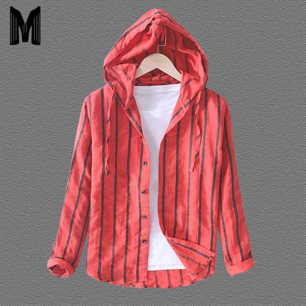 2020 new summer long sleeved shirts men linen cotton red stripe casual plus size hooded shirt y1654, White;black
2020 new summer long sleeved shirts men linen cotton red stripe casual plus size hooded shirt y1654, White;black